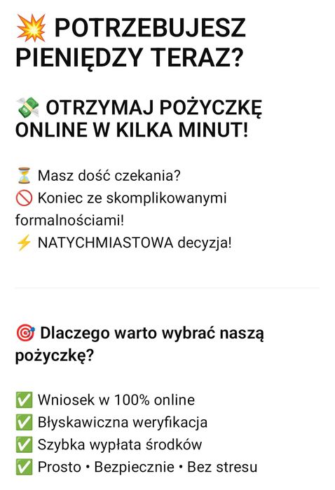 Pożyczka pieniędzy z szybką satysfakcją