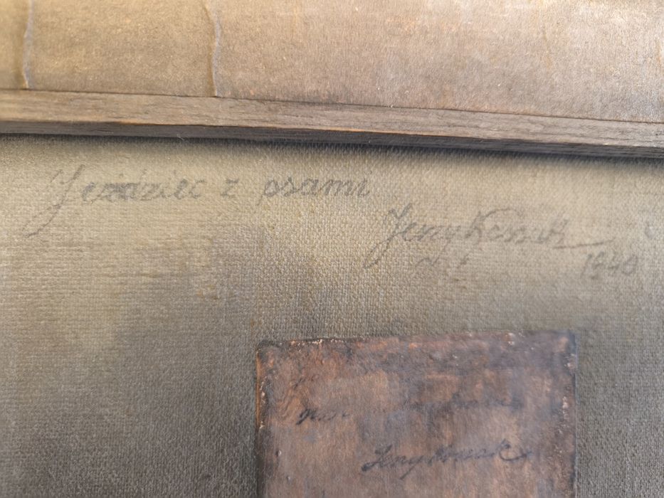 Stary obraz olejny sygnowany Jerzy Kossak 44,5x31,5