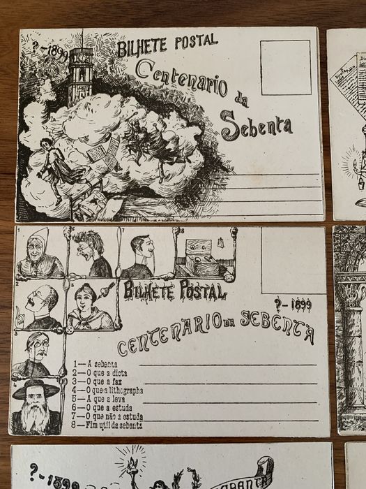9 Bilhetes Postais “Centenário da Sebenta 1899, festa académica Coimbr