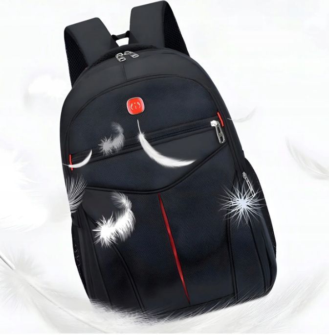 Plecak Męski Damski Do Pracy Szkoły Wodoodporny Sport Czarny Pojemny