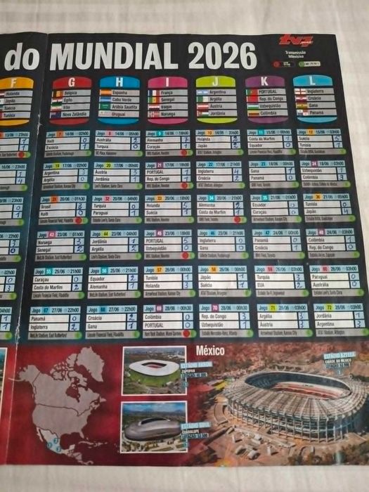 Mundial 2026 - Calendário de todos os jogos, resultados, classificações