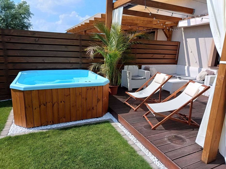 Balia basen jacuzzi gorąca beczka basen hydromasaż pokrywa schodki