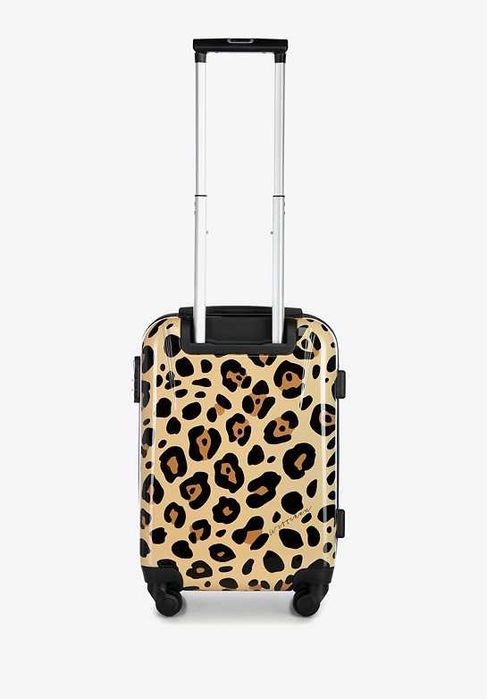 Wittchen Komplet Walizka i kosmetyczka kabinowa z ABS-u beżowo-brązowa