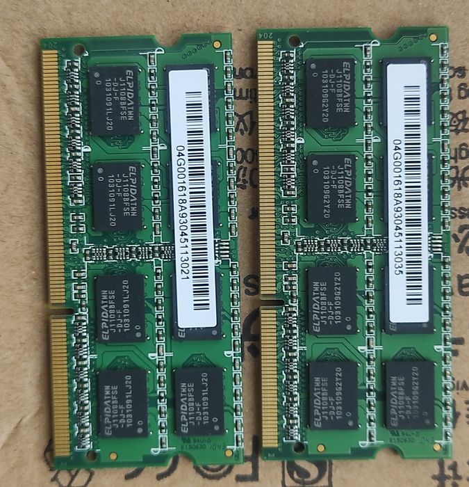 Elpida SODIMM DDR3 4Gb (2+2) 1066MHz 8500s