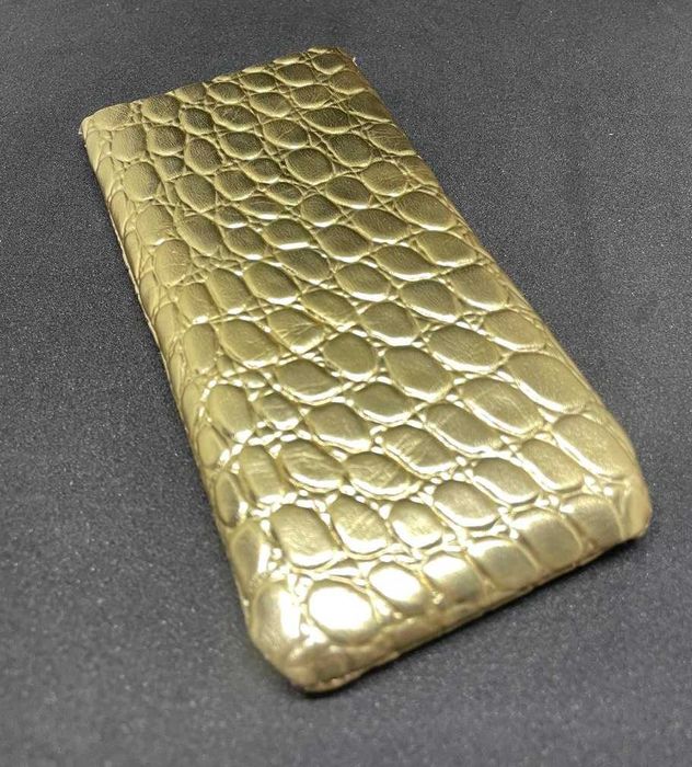 Чехол для iPhone 12 mini кожзам, золотистый