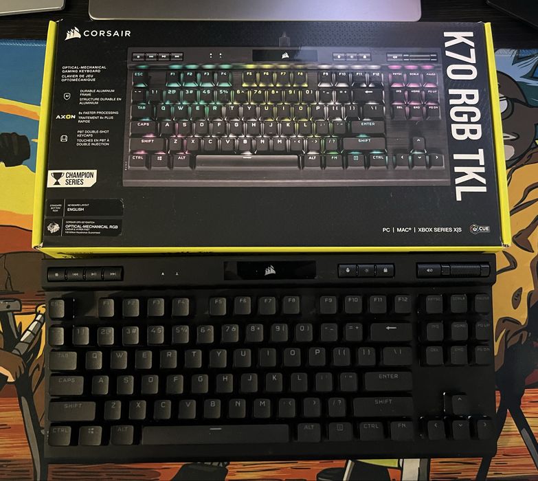 Zestaw corsair champion series: Klawiatura K70 TKL + Mysz Sabre RGBPro