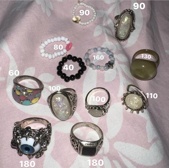 Кольца gothic y2k кольца с бисера готика гранж