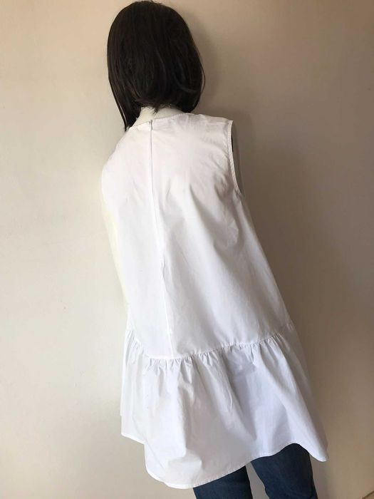 Biała bluzka tunika Y&M L 40 12 retro hippie vintage boho festiwal 60s