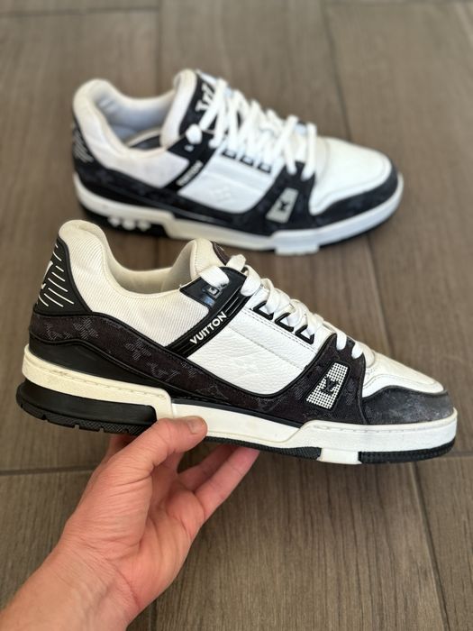 Louis Vuitton Limited Men's US 12 Virgil Abloh Black x White Trainer Sneaker