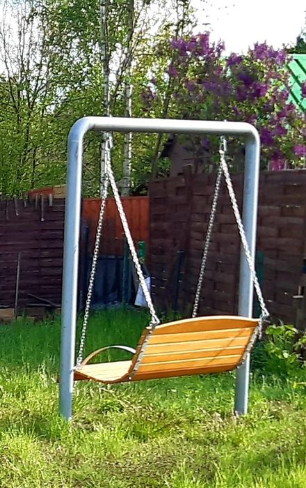 Siedzisko huśtawki ogrodowej z łańcuchami i karabińczykami