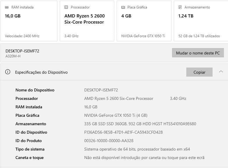 PC Gaming Ryzen 5 + GTX 1050 Ti | 16GB RAM | SSD 360Gb + 1Tb novo garantia