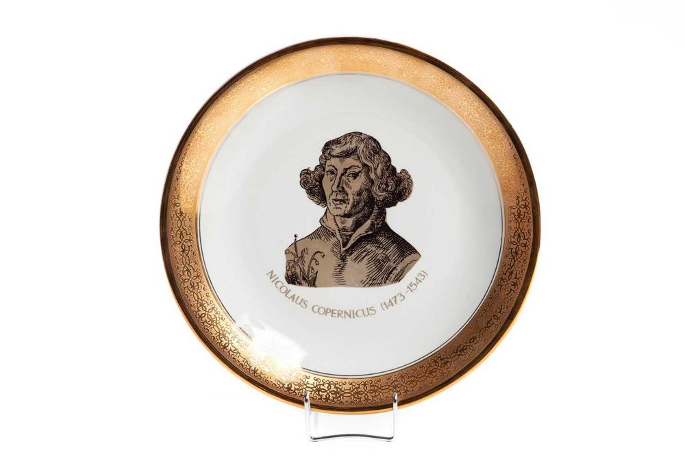Talerz porcelanowy - "Mikołaj Kopernik" - Wawel ze złoceniami