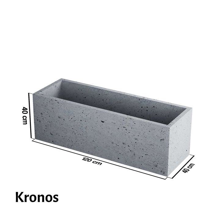 Donica betonowa 120x40x40 KRONOS PROSTKĄT, KORYTO
