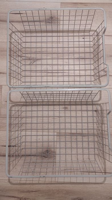 Kosze druciane do szafy pax szarobeżowe