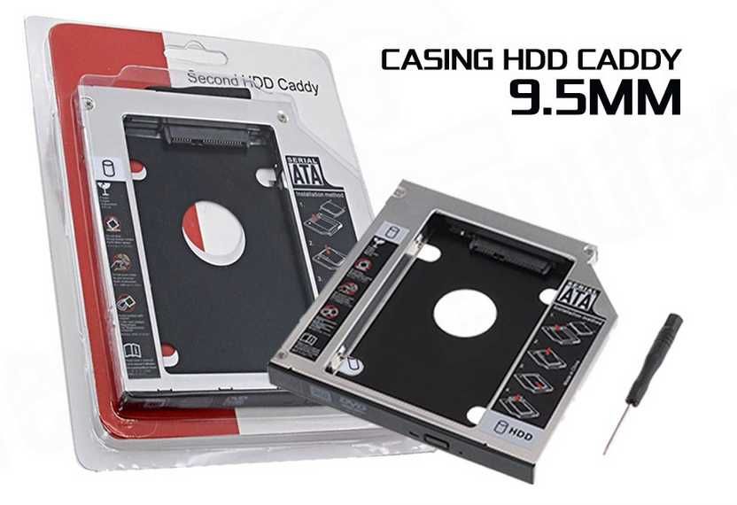 Caddy Sata - Substituiu leitor de dvd por um SSD nos portáteis (9.5mm)