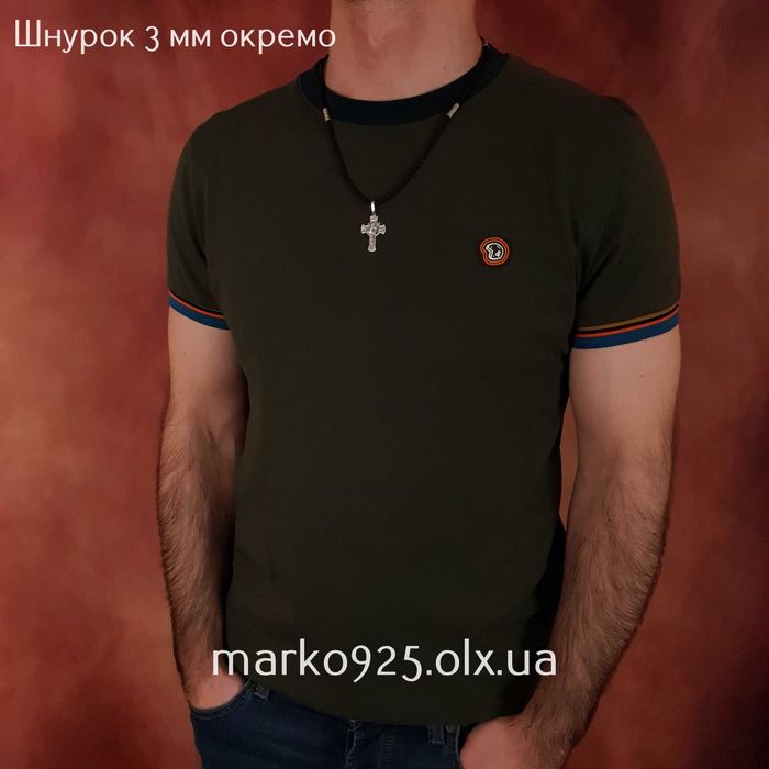 Стильний срібний хрестик чоловічий кулон 925 проба