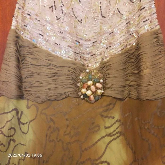 Vestido Cerimónia tons de verdes (TAMANHO 38/40) - USADO UMA VEZ