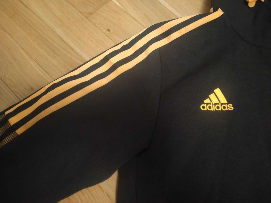 Damska bluza z kapturem, Adidas oryginalna, czarna kangurka, stan BDB