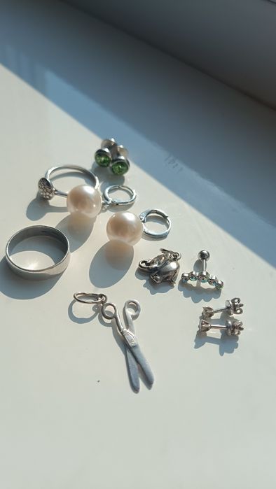 Перли Майорка Swarovski сваровскі кулон кольцо лабрет серебро 925