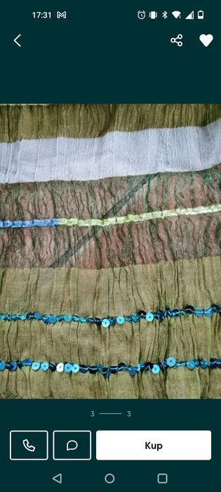 Lekki szalik, apaszka, marszczony materiał, w kolorze zieleni.