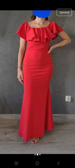 Sukienka wieczorowa czerwona na wesele M 38 s 36