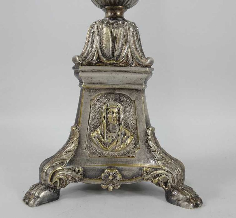 LICHTARZ świecznik mosiądz Jezus Maryja Serce Jezusa 50 cm