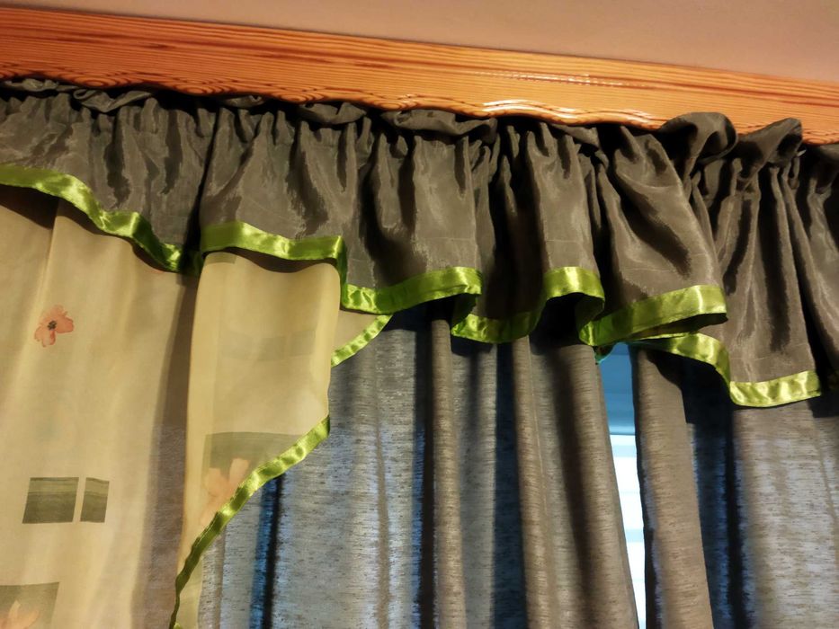 zasłona zasłony z lambrekinem szantung