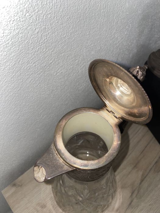 Decantador de vinho de prata Topázio e cristal