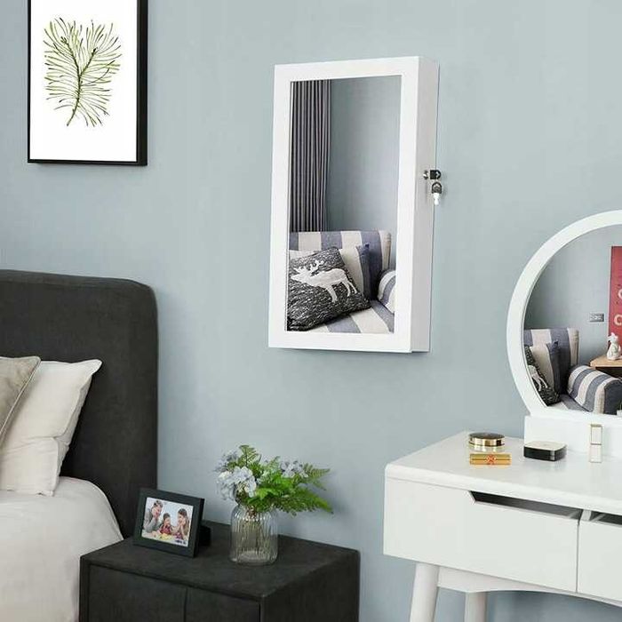 **SONGMICS Szafka na biżuterię z lustrem organizer 2w1 uszkodzona**