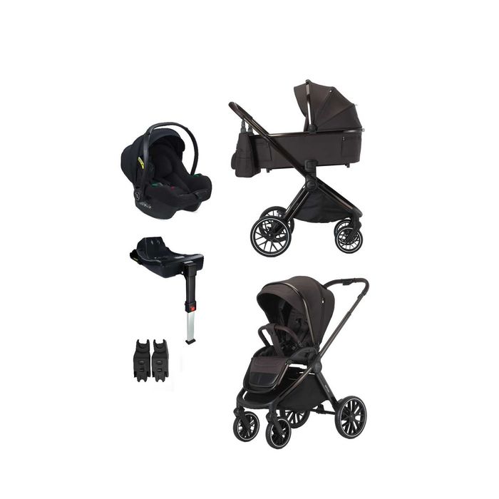 Zestaw 4w1 ADAMEX SPARK Chocolate Brown + Fotelik Avionaut + Baza isofix + adaptery