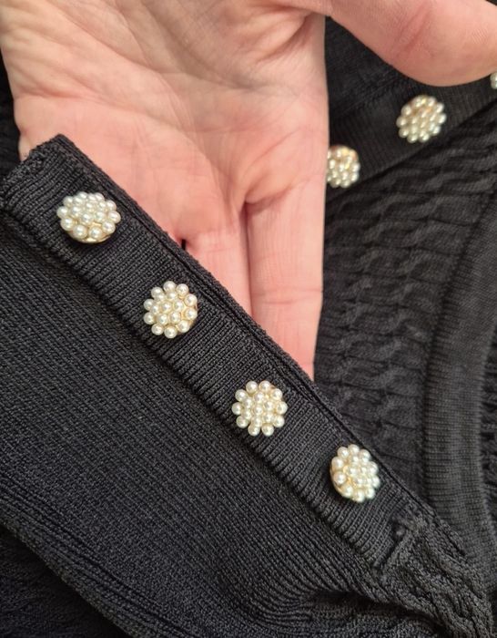 Sweter czarny ZARA z perełkami