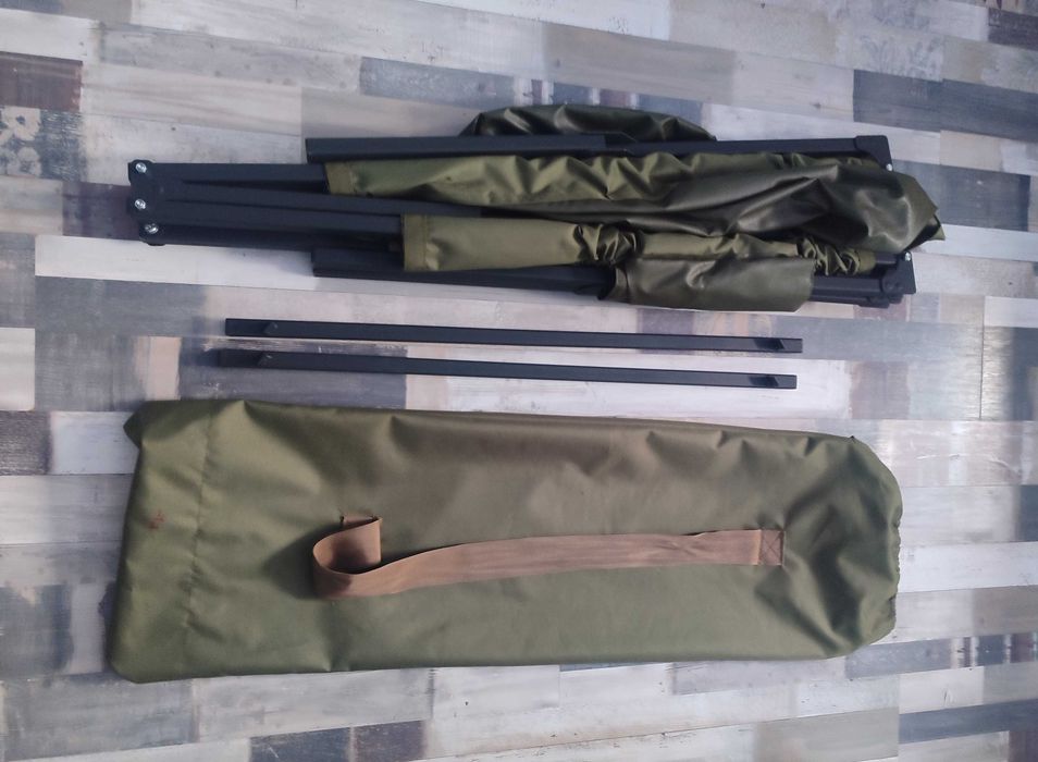 Раскладушка стальная усиленная ліжко армійське розкладне до 260кг хаки