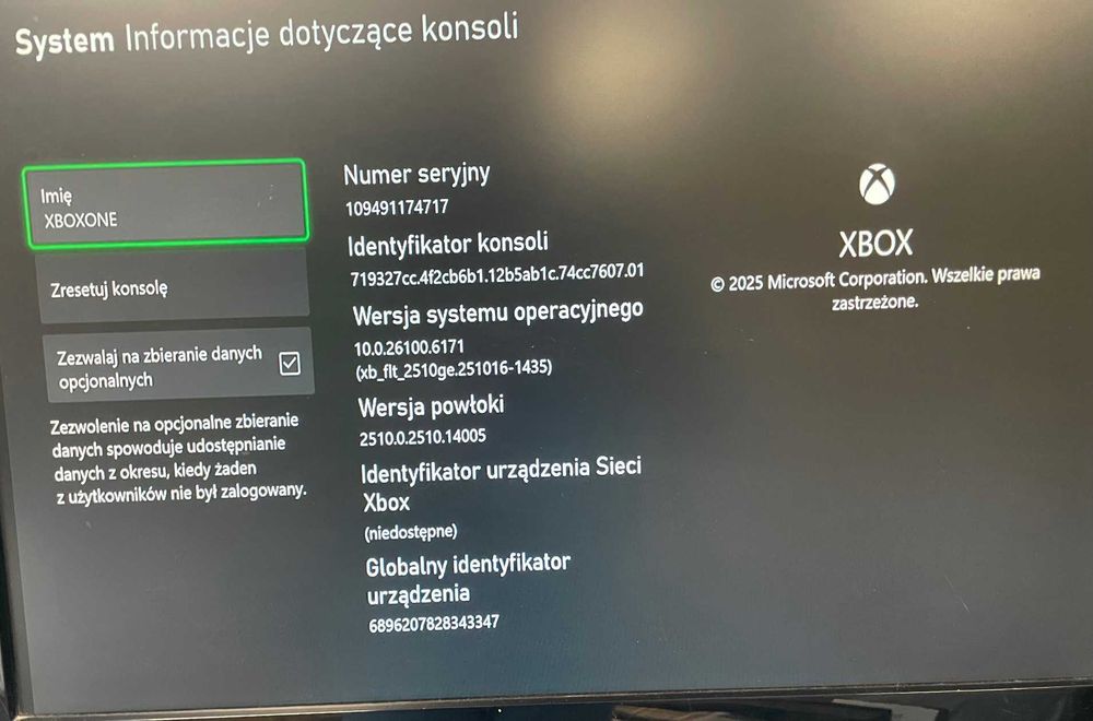 Konsola Microsoft Xbox ONE X 1TB Model 1787