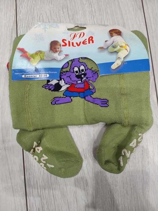 Nowe bardzo ciepłe frotowe rajstopki chłopięce rozmiar 80-86