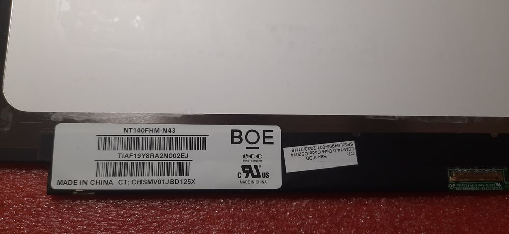 Матрица с ноутбука HP NT140FHM-N43 14.0" 1920x1080 30pin (есть нюанс)