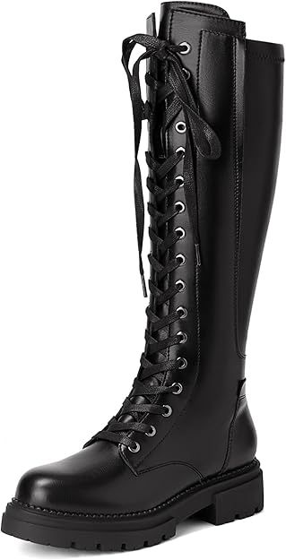 Kozaki damskie do kolan - ocieplane eko skóra - 40 czarne