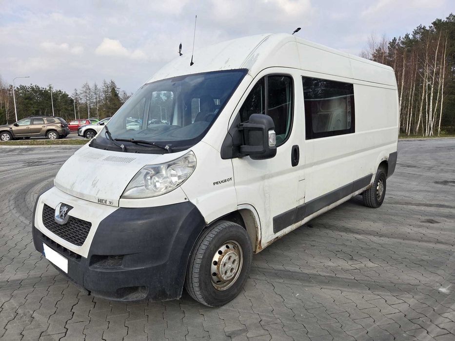 2010r Peugeot Boxer 3.0 HDI 160KM 6 Biegów Brygadówka 6-cio Osobowy Klimatyzacja Maxi Ładowność 1400kg