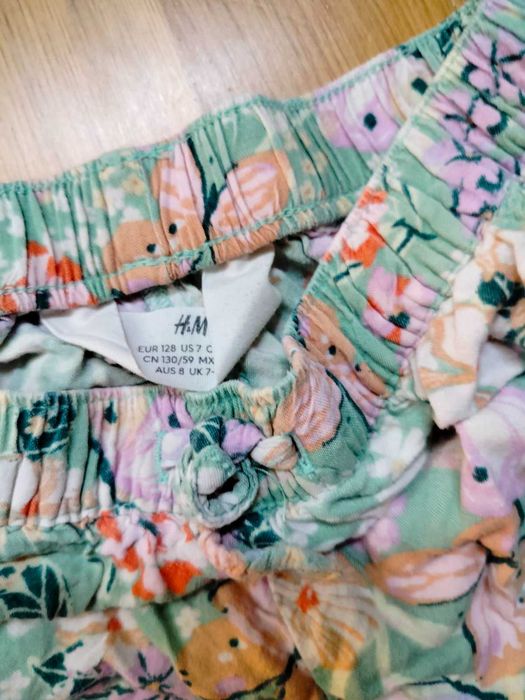 spodnie na lato HM lekkie spodenki H&M haremki dla dziecka 128