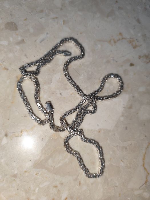 Srebrny łańcuszek splot królewski próba 925