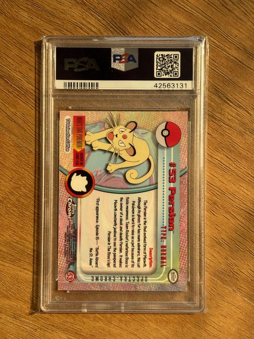 2000 Topps Chrome Pokemon Persian Spectra PSA 10