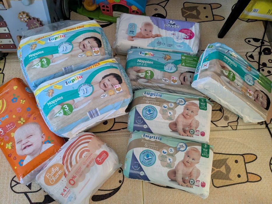 Памперси 2, 3,4,5  pampers, Gugu,fralda