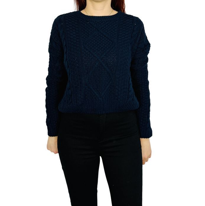 Granatowy sweter o grubym splocie XS/S 34/36 Atmosphere