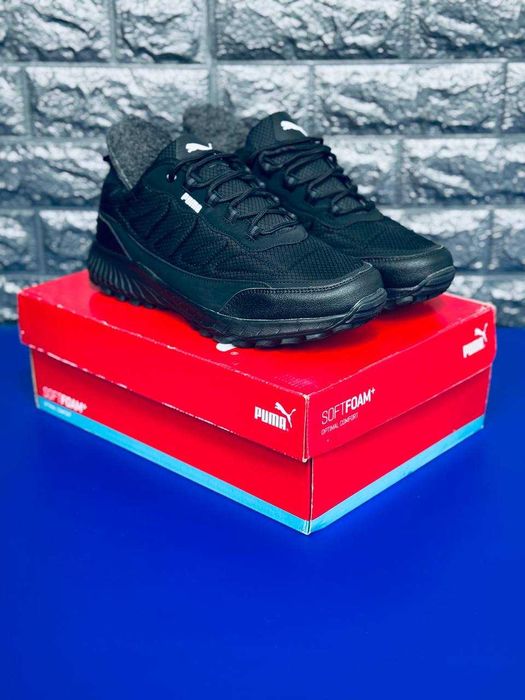 Мужские термо кроссовки puma черные Gore Tex непромокаемые красовки