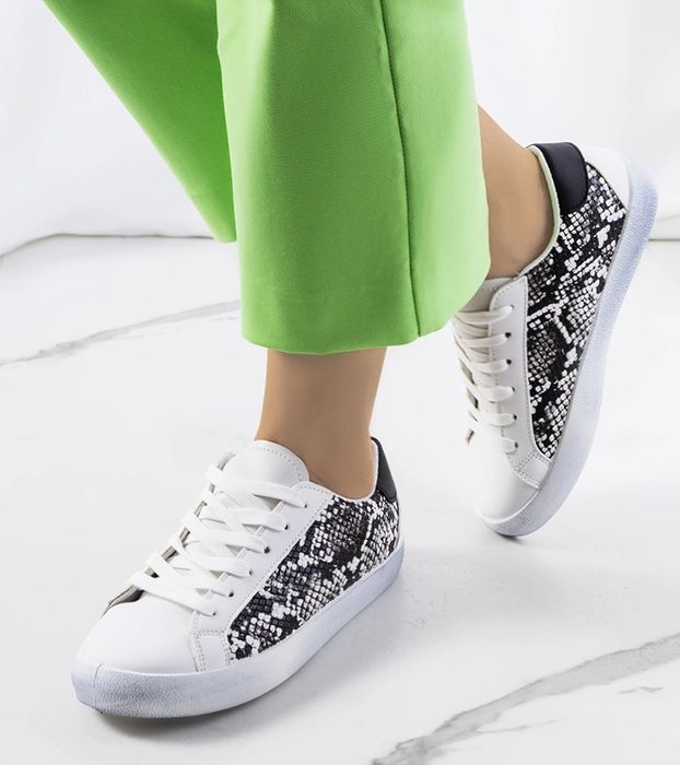 Białe tenisówki Kameta Snake