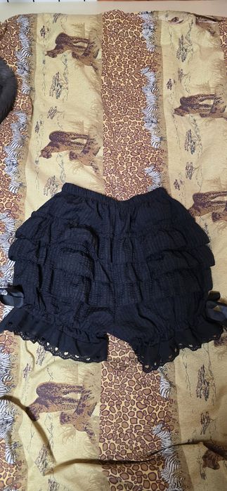 Чорні шорти готичні мереживні бантики y2k