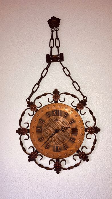 Relógio de parede, cobre, quartzo