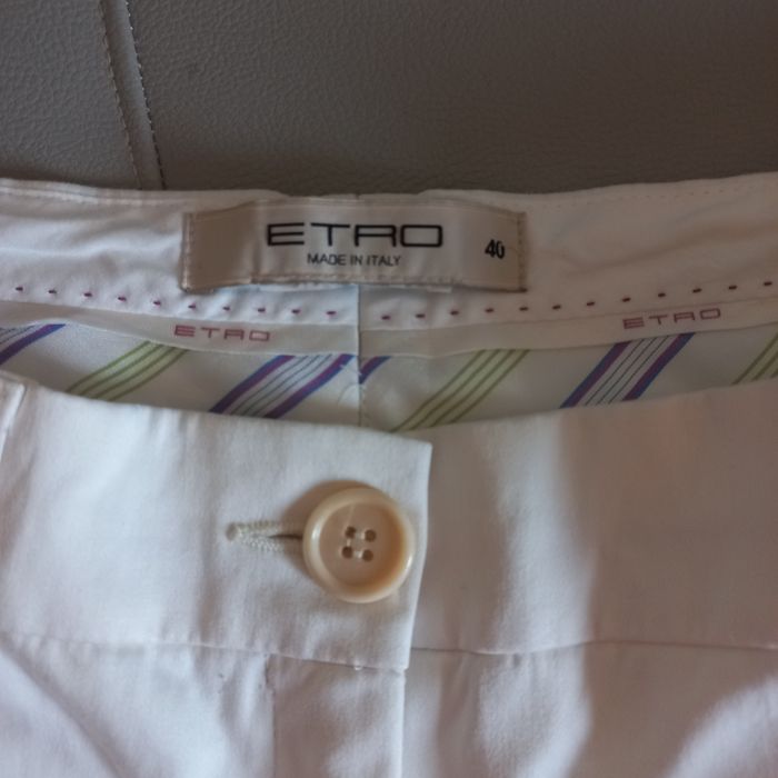 Etro! Оригінал! Білі хлопкові укорочені брюки штани