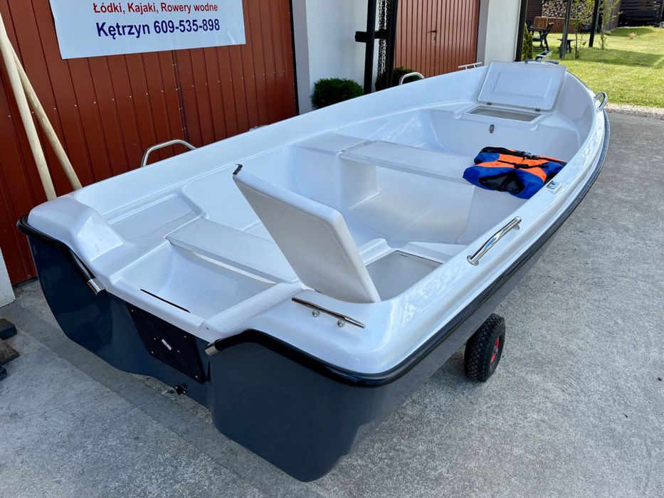 Łódka wiosłowa motorowa wędkarska Delfin 360 2 Certyfikat CE Transport