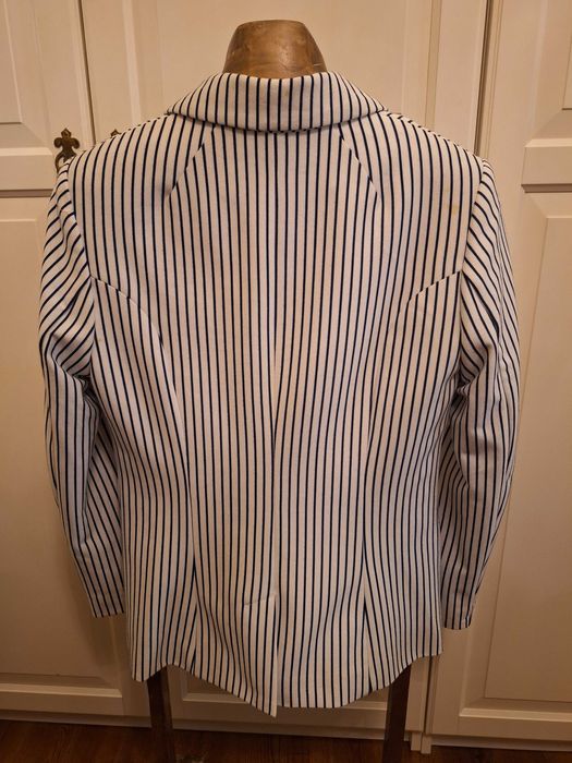 Blazer Branco com riscas azuis mulher H&M, L / 40 / 12