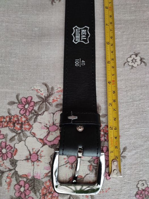 Armani pasek skórzany 100cm czarny męski